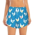 thumbnail image 2 of Balery Cartoon Chicken Pattern Women's Running Shorts with Liner 2 Pockets Elastic Workout Athletic Gym Yoga Shorts-XX-Large, 2 of 7