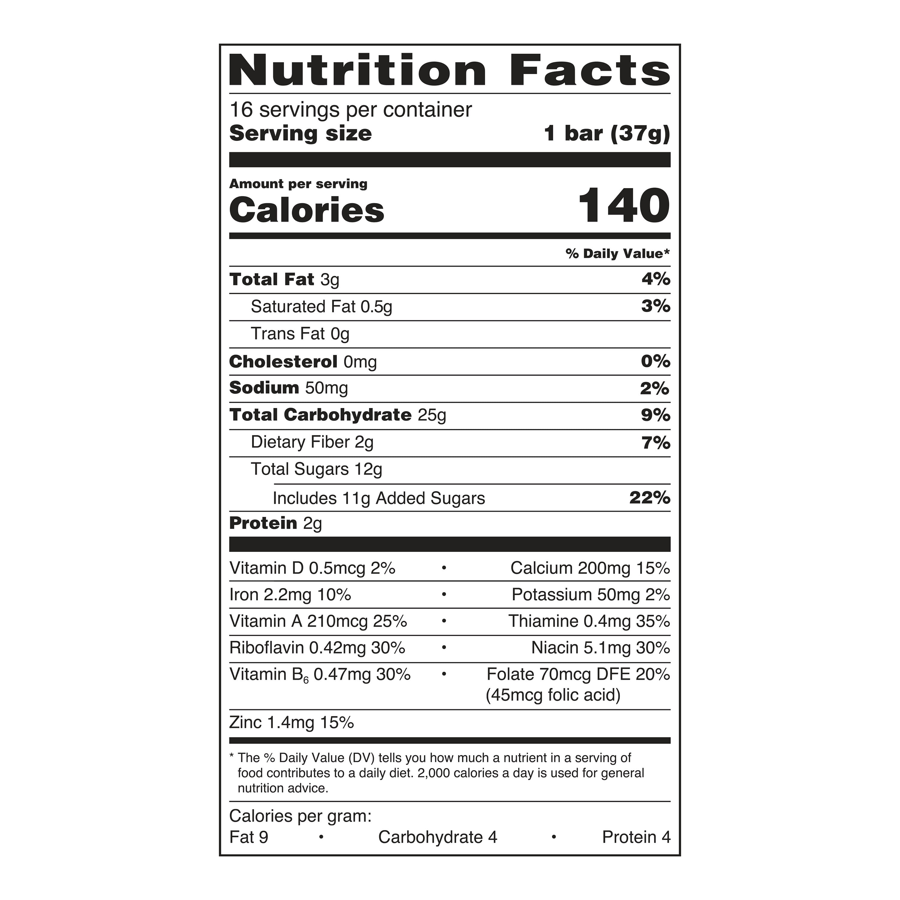 Great Value Blueberry Fruit & Grain Bars, 1.3 oz, 16 Count