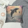 thumbnail image 2 of Nawypu  Square Zippered Throw Pillow Case Cushion Pillow Covers Protectors for Home Car Decoration Dolphin Jumping Out Of A Heart, 2 of 5