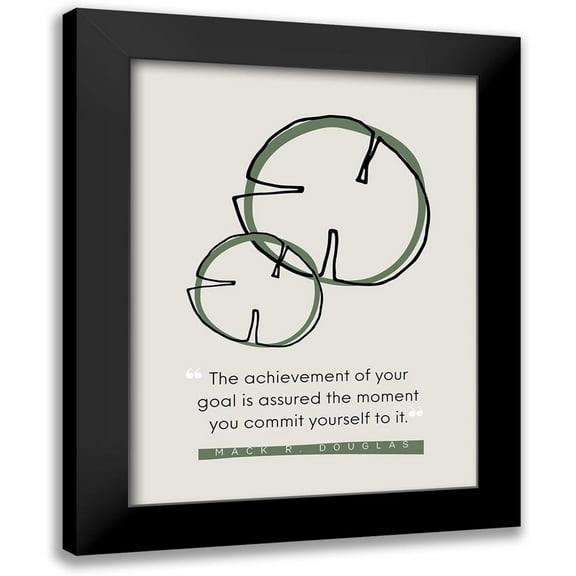 ArtsyQuotes 12x14 Black Modern Framed Museum Art Print Titled - Mack R. Douglas Quote: Commit Yourself