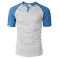 thumbnail image 2 of H2H Men's Casual Slim Fit Short Sleeve Henley Shirt Raglan Baseball T-Shirts Tee (CMTTS233), 2 of 6