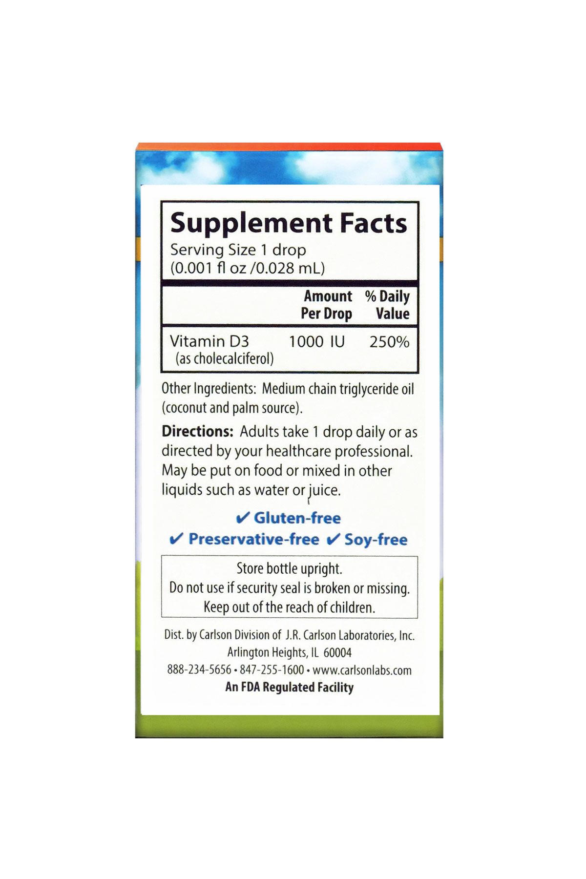 daily vitamin d on Carlson Super Daily D3 Liquid Drops 1000 Iu 365 Drops Walmart Com Walmart Com