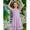 thumbnail image 4 of Arshiner Tween Girls Dress Formal Contrast Mesh Short Sleeve A Line Party Dresses with Pockets, 4 of 5