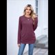 thumbnail image 5 of Suéteres de Mujer, Camisas de Larga, Moda de Otoño, Blusas de Moda, Conjuntos Fruncidos, Ropa de Invierno Vino Tinto XXL, 5 of 9