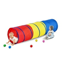 VEVOR Kids Play Tunnel Tent for Toddlers, Colorful Pop Up Crawl Tunnel Toy for Baby or Pet, Collapsible Gift for Boy and Girl Play Tunnel Indoor and Outdoor Game Red/Yellow/Blue Multicolor