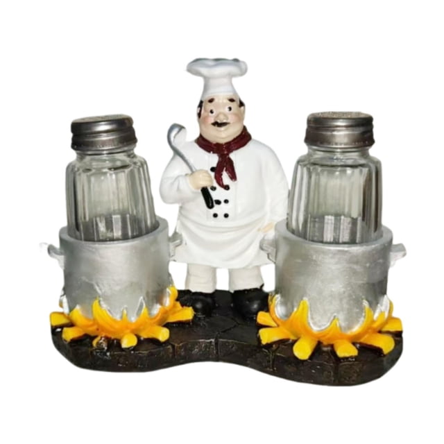Saleros Y Pimenteros, Figura de Chef de Resina para La Mesa de Comedor de La Familia Hobby