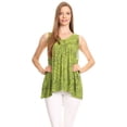 thumbnail image 5 of Sakkas Bohemian Summer Sleeveless Blouse - Green - One Size, 5 of 5