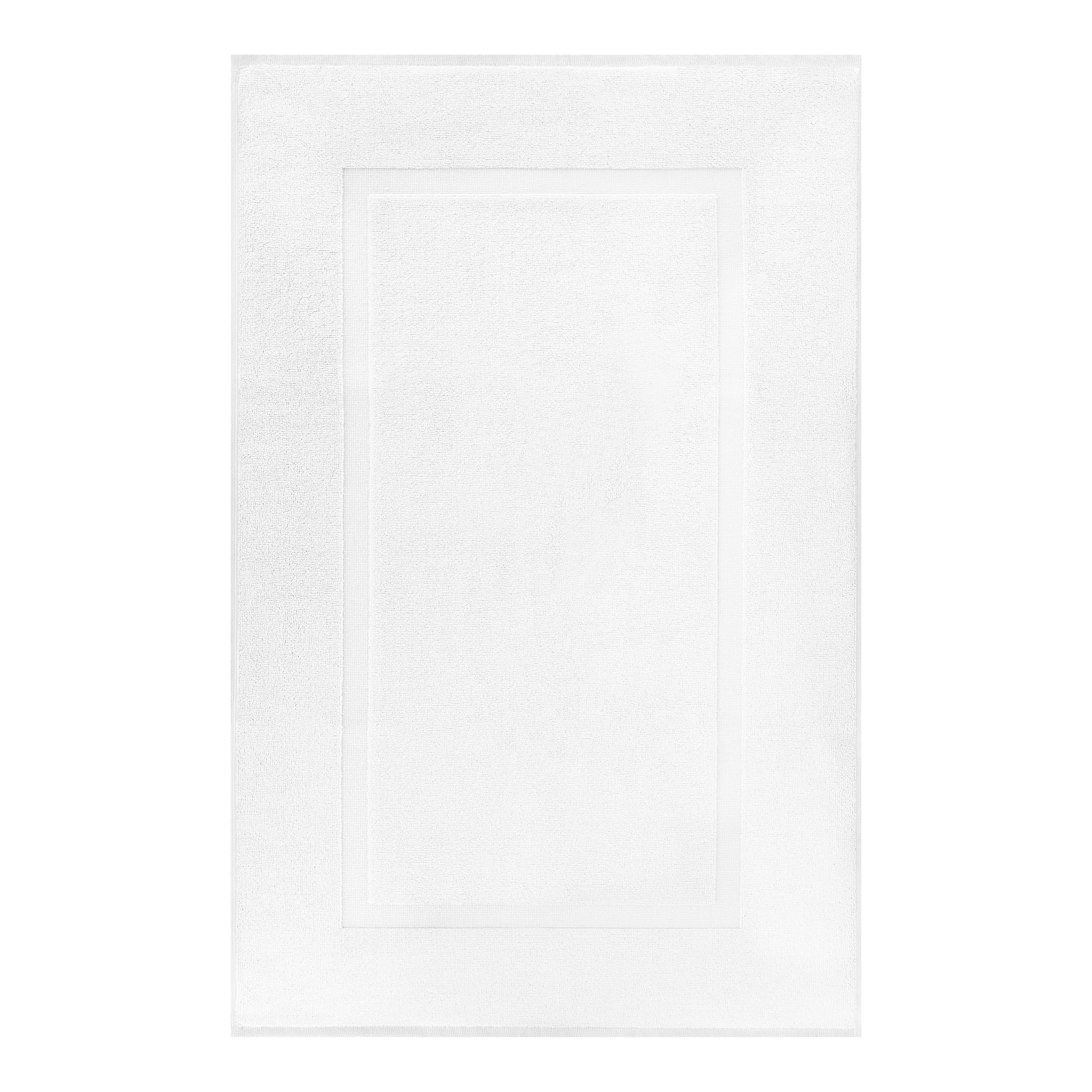Cotton Paradise 100% Cotton Bath Mats for Bathroom Floor Set of 2 Pack, 20x34 Soft Absorbent Washable Quick Dry Tub Bathmat, White