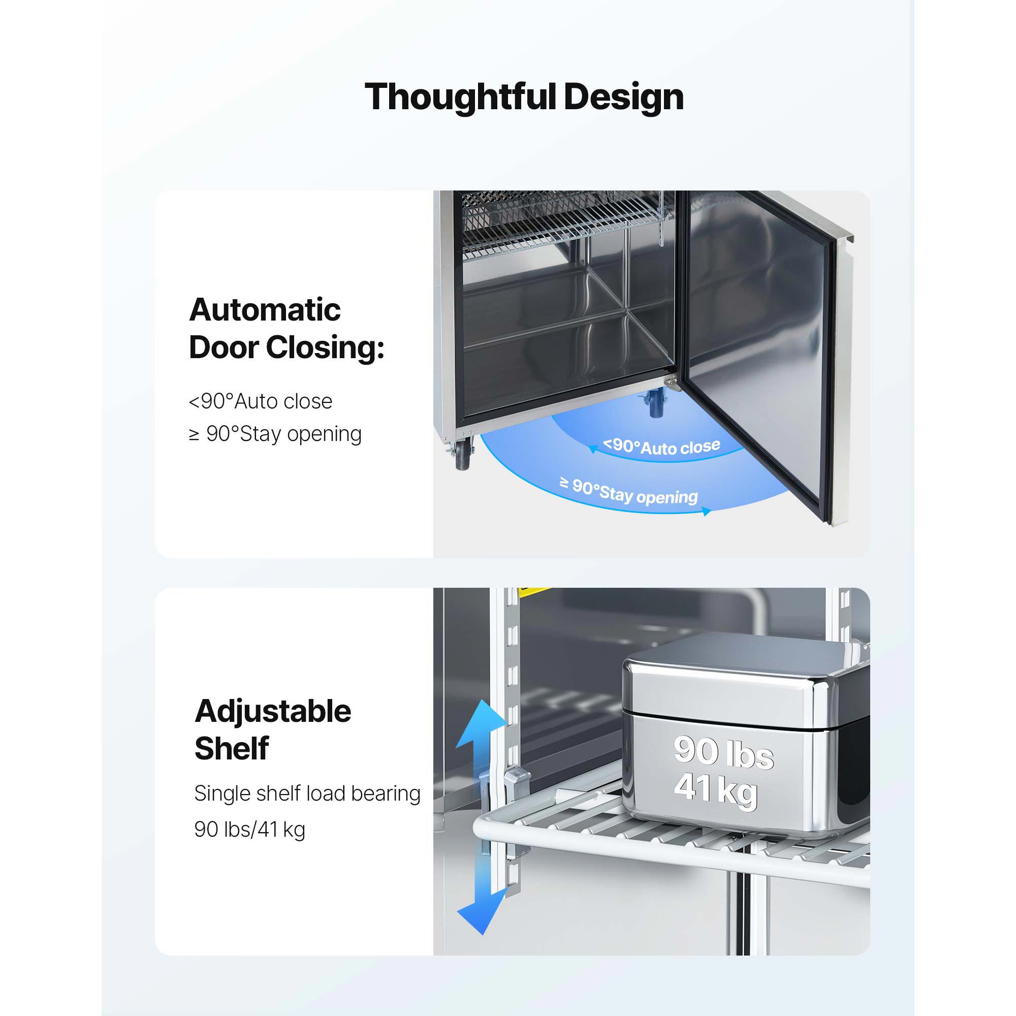 KFFKFF 28"W Commercial Refrigerator, 7.1 Cu. Ft Sandwich Prep Table, Food Prep Fridge with 8 Pans and Cutting Board, Stainless Steel Salad Cooler for Restaurant and Food Truck