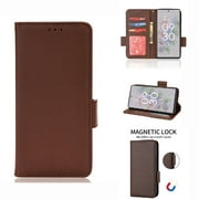 Elehold PU Leather Wallet Case for Google Pixel 7, Soft Lychee Pattern PU Leather and TPU Flip Cover with  Shockproof Kickstand Card Slots Holder Magnetic Drop Resistant Phone Case,Brown