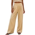 thumbnail image 6 of Oksale Womens Dress Pants for Work Business Casual Pants with Pockets Stretchy High Waisted Pleated Front Summer Pants Beige M, 6 of 9