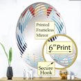 thumbnail image 3 of Designart "Harmonious Chevron Geometry" Chevron Spiral Round Wall Mirror - Oval Printed Decorative Mirror - Multiple Color Options, 3 of 5