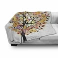 thumbnail image 3 of Tree Soft Flannel Fleece Throw Blanket, Colorful Spring Season Tree Leaves of Life Abstract Painting Pastoral Style Design, Cozy Plush for Indoor and Outdoor Use, 60" x 80", Multicolor, by Ambesonne, 3 of 6