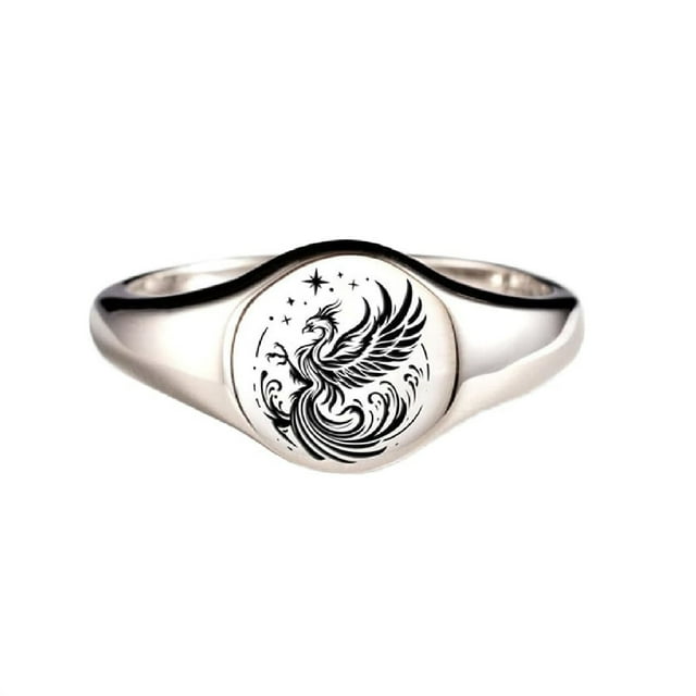 Rise From Signet Ring Inspiring Rise From Ring Rise From Incentive Ring With Motivational Card Inspirational Bird Ring Jewelry Gifts Fo