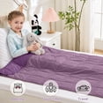 thumbnail image 4 of Teler Kids Weighted Blanket 5lbs, 36.2"x48.2" Toddler Weighted Blanket for Sleep & Calming, Breathable Heavy Blanket for Children, Purple & Dark purple, 4 of 8