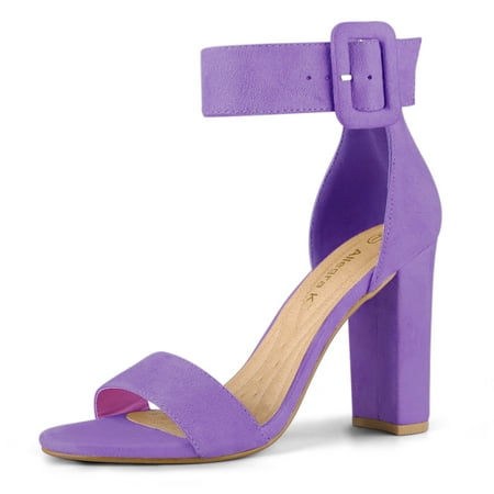 

Unique Bargains Women Block Heel Zipper Buckle Ankle Strap Sandals
