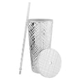 thumbnail image 4 of Vaso Plástico Grande con Relieve Ambient 21 Estilo Diamante Plateado 600 ml, 4 of 4
