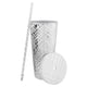 thumbnail image 4 of Vaso Plástico Grande con Relieve Ambient 21 Estilo Diamante Plateado 600 ml, 4 of 4
