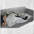 thumbnail image 6 of Guitar Soft Flannel Fleece Throw Blanket, Bass 4 String Rhythm Music Rock and Roll Element Detailed Illustration, Cozy Plush for Indoor and Outdoor Use, 50" x 60", Black White Caramel, by Ambesonne, 6 of 6