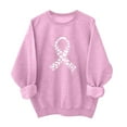 thumbnail image 2 of Frostluinai In October We Wear Pink Shirts Womens Oversized Sweatshirts Long Sleeve Crew Neck Pink Ribbon Graphic Pullover Tops, 2 of 4