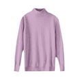 thumbnail image 4 of Sweaters for Women Long Sleeve Turtleneck Knitted Tops Warm Soft Lightweight Pullover Sweater Purple L, 4 of 5