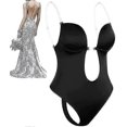 thumbnail image 1 of Women Plunging Deep V-neck Body Shaper Strapless Backless Bodysuit Shapewear, 1 of 3