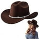 thumbnail image 1 of Sombrero vaquero de piel de ciervo marrón occidental con banda de strass, 1 of 1