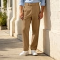 thumbnail image 5 of ZGRBOU Mens Casual Dress Pants Old Money Pleated Baggy Slacks Fall Business Straight Leg Work Trousers with Pockets, 5 of 7