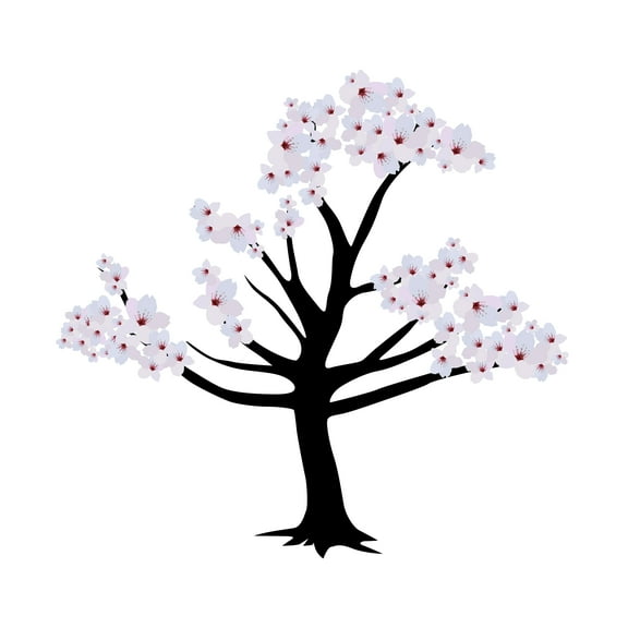 Floral Peel and Stick Vinyl wall Decal- Cherry Blossom Sticker -Wall Decoration For Home-Easy to use-Wall Mural to Transform a Room with a New Look-Size: 10" x 10".