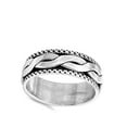 thumbnail image 4 of Oxidized Spinner Infinity Knot Rope Wedding Ring Sterling Silver Band 925 Jewelry Female Size 13, 4 of 4