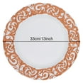 thumbnail image 2 of 50Pcs White Antique Charger Plates Set with Gold Edge, 13" Plastic Embossed Decorative Plate, Reusable Serving Dinner Plate for Wedding, Dining, Party Events (White Background with Gold Rim), 2 of 18
