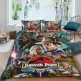 thumbnail image 2 of Parque Jurásico Conjunto de sábanas temático, trío de piezas, cómodo y amigable con la piel, diseño único, regalo de decoración para el hogar para familiares, amigos y fans,173cm *218cm, 2 of 6