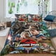 thumbnail image 2 of Parque Jurásico Conjunto de sábanas temático, trío de piezas, cómodo y amigable con la piel, diseño único, regalo de decoración para el hogar para familiares, amigos y fans,173cm *218cm, 2 of 6
