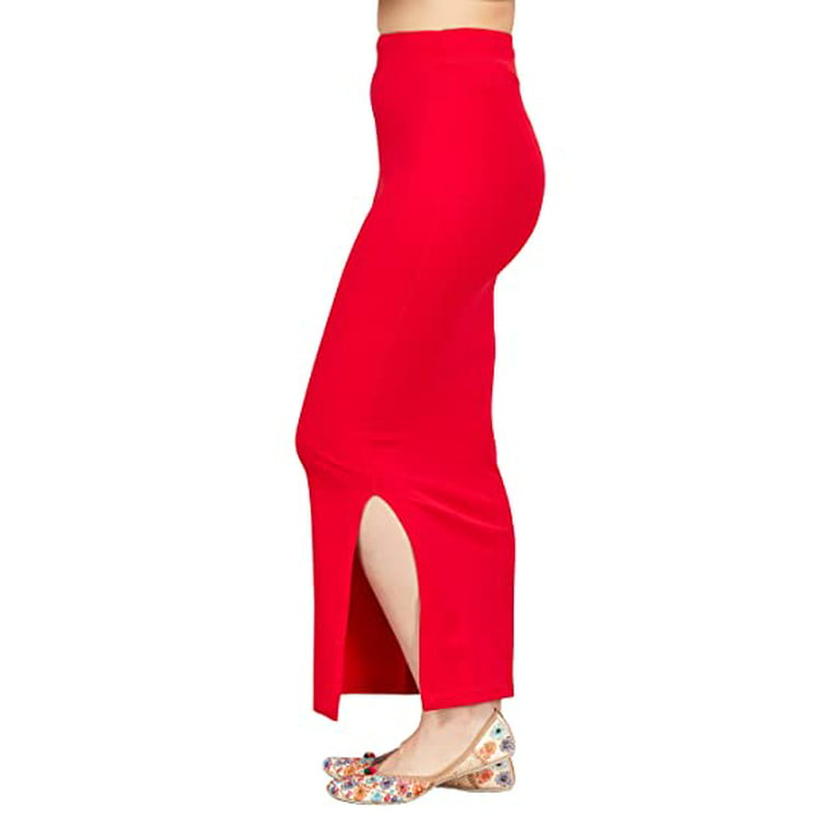 SAI DECORATIVE Women's Lycra Pure Cotton Stretchable Saree Shape wear  Petticoat Color:- Red & Size:-3XL 
