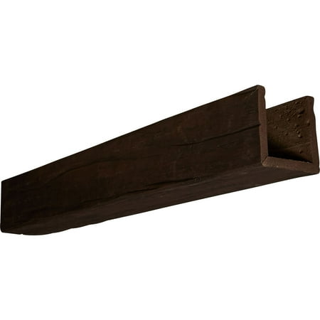 

Ekena Millwork 4 W x 10 H x 16 L 3-Sided (U-beam) Riverwood Endurathane Faux Wood Ceiling Beam Aged Ash