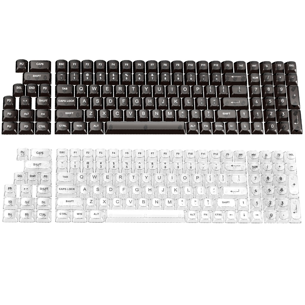 Bright and Smooth Clear Keycaps for MX Structure Mechanical Keyboards 115Keys
