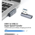 thumbnail image 7 of USB C Female to USB Male Adapter, 90 Degree USB C to USB A Adapter, USB C to USB 3.1 Adapter 10Gbps USB C to A Adapter Double Sided Charging & Sync for MacBook, Laptop, Quest Link, 7 of 7