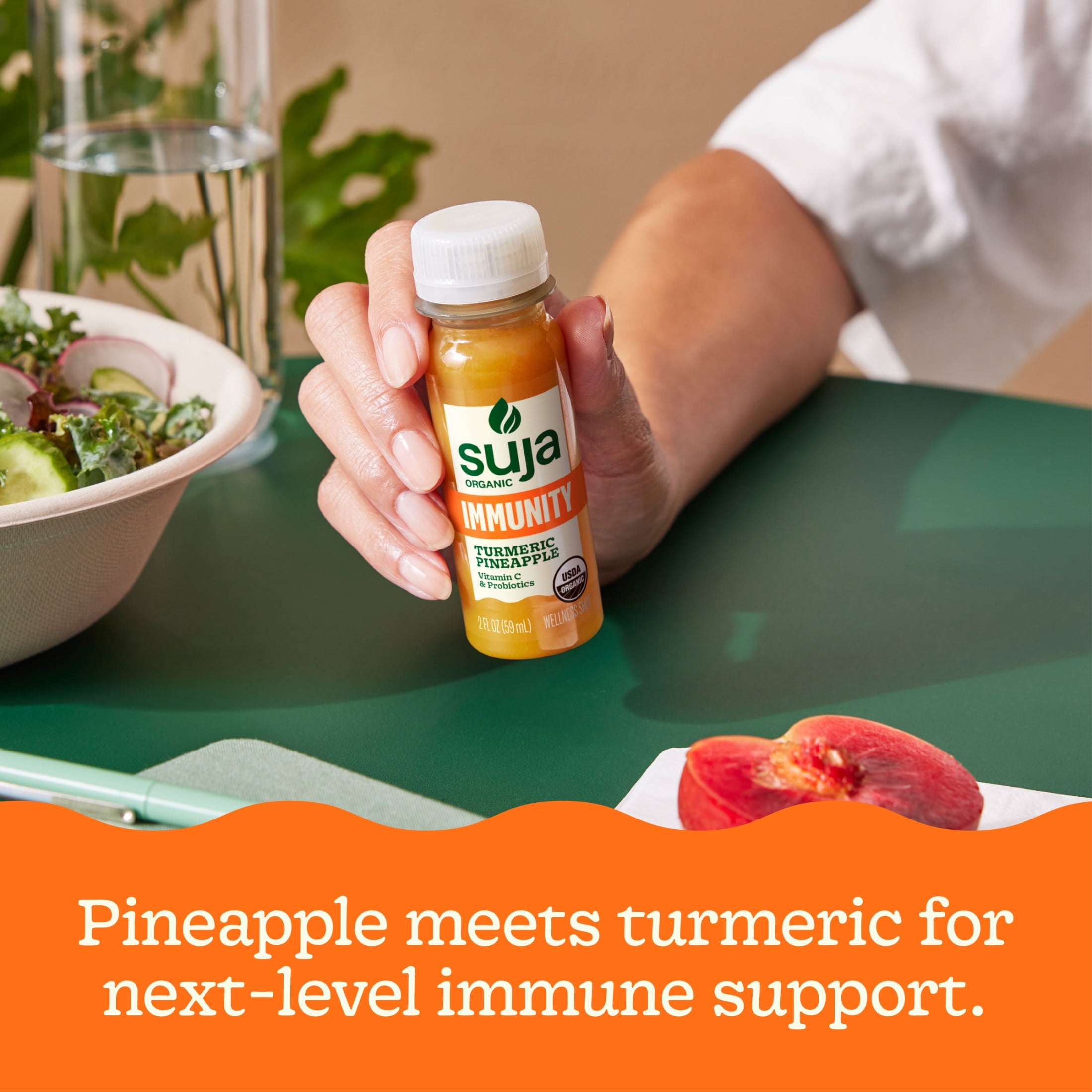 Suja Organic Immunity Turmeric Pineapple Wellness Shots, 1.7 fl oz Bottle, 4-Pack