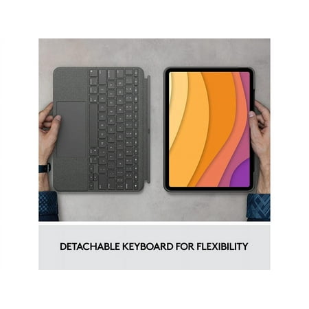 Logitech - Combo Touch Keyboard Folio for Apple iPad Air 10.9" (5th & 4th Gen) with Detachable Backlit Keyboard - Oxford Gray