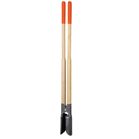 CQSXDA 57.5 Manual Post Hole Digger with Wood Handle and Scale Markings for Yard and Garden Digging Tool