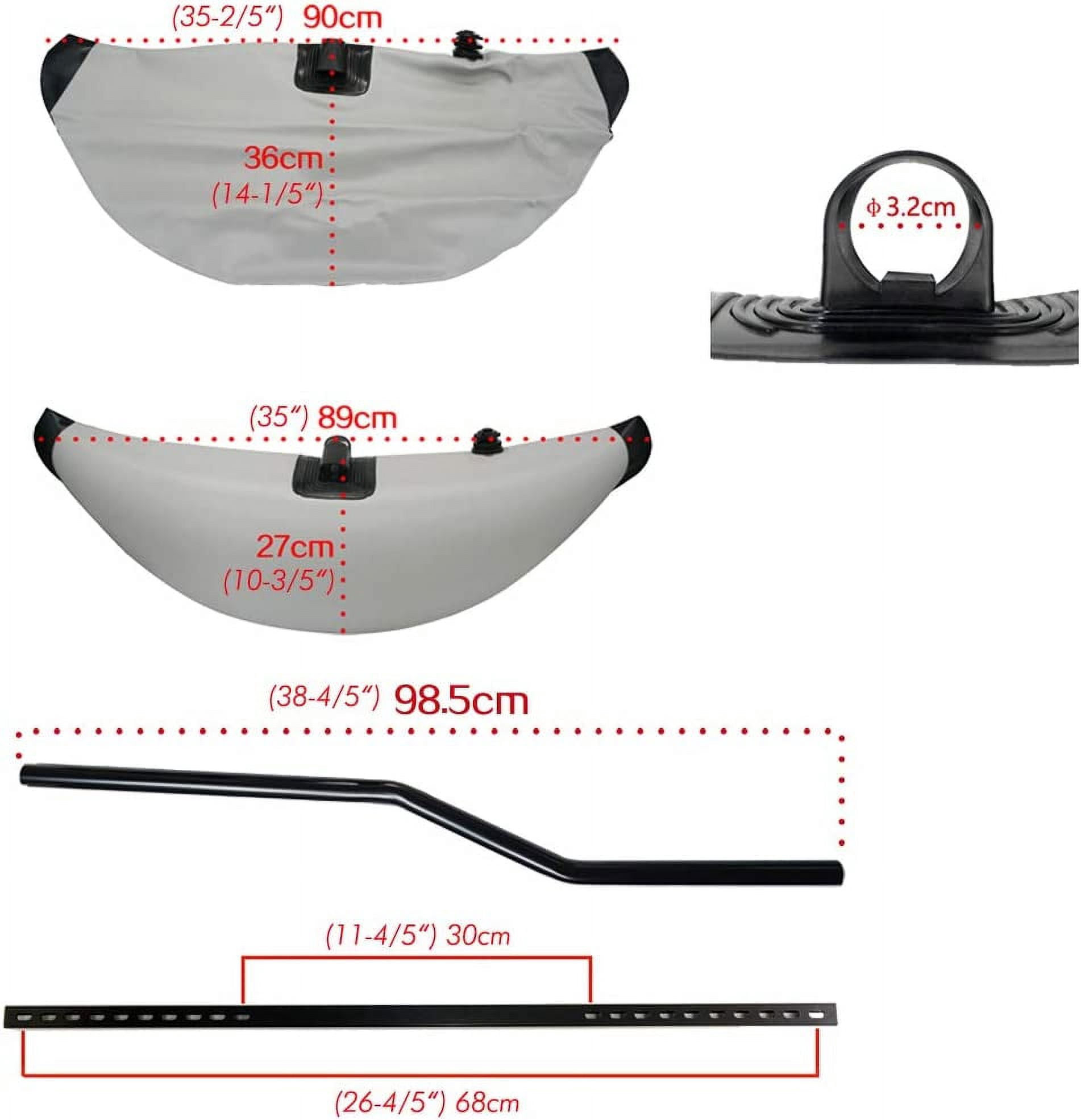 Inflatable Canoe Kayak Outrigger Stabilizer Kit, PVC Fishing Boat Standing Water Stabilizers 2 Person Kayak Accessories (Inflatable Stabilizer Kit)