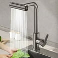 thumbnail image 4 of Classic Single Handle Pull Out Faucet, Waterfall Stainless Steel Sink Faucet for Farmhouse Camper Laundry Rv Bar (Gray), 4 of 10
