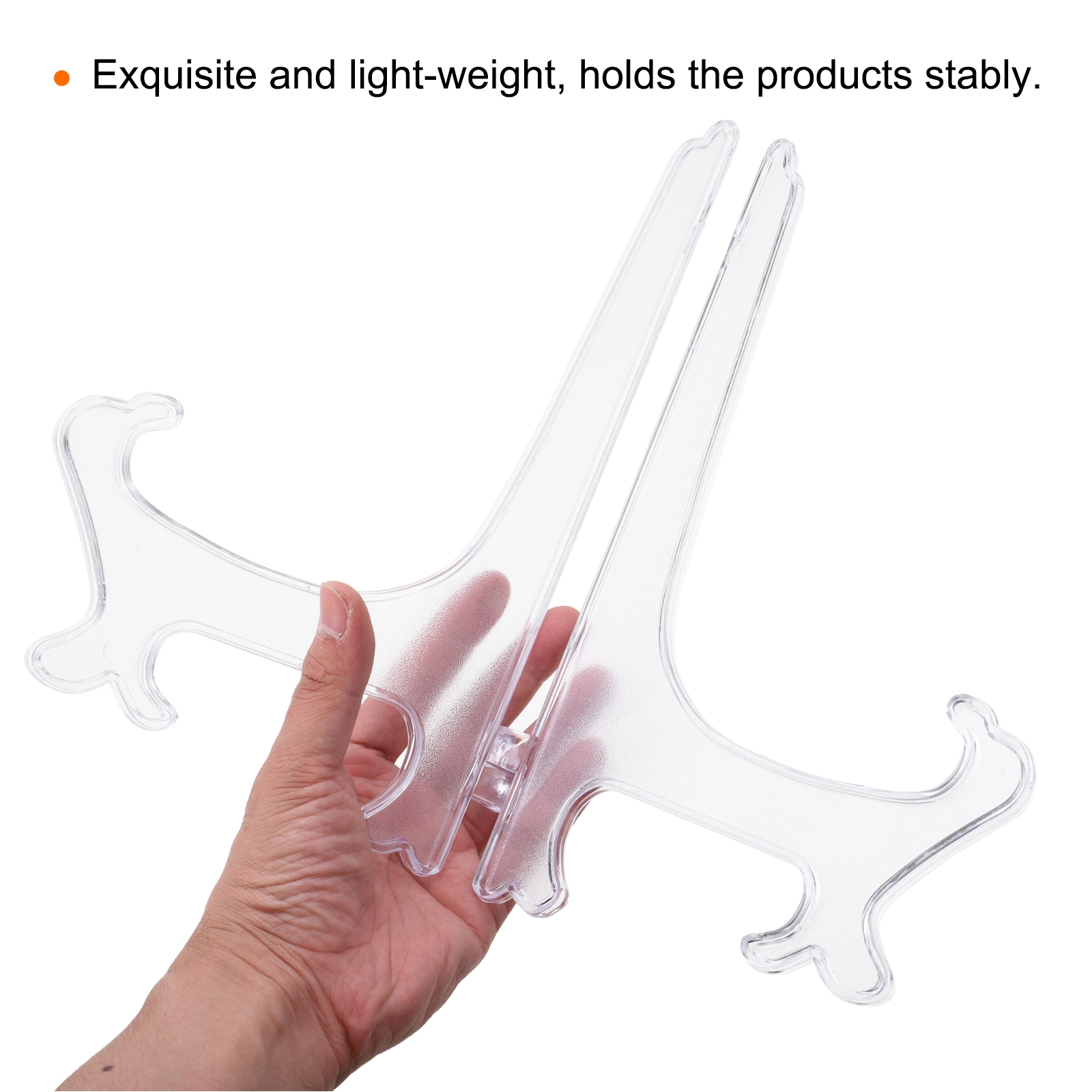 Unique Bargains 5Pcs 12 Inch Clear Acrylic Easel Display Stands for Card and Photo Frame