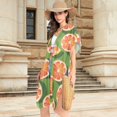 thumbnail image 3 of Beach Vacation Clothes Kimono Cardigan Loose Swimsuit Cover Up for Women Slices and Whole Orange M, 3 of 6