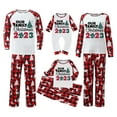 thumbnail image 3 of Rovga Family Christmas Pajamas Matching Sets Christmas Deer Plaid Print Long Sleeve T Shirt Top And Pants Xmas Sleepwear Holiday Family Matching Pajamas Outfit, 3 of 5