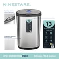 thumbnail image 7 of Nine Stars Automatic Kitchen Trash Can, 13.2 Gallon Stainless Steel, Motion Sensor Hands free Soft Close Lid Garbage Bin, Silver, 7 of 7