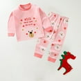 thumbnail image 5 of Cethrio Kids Girls Pajama Sets, Cotton 2 Piece Soft Fall Winter Sleepwear Pink Size 6-7 T, 5 of 6