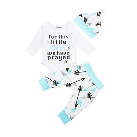 

Canis Newborn Infant Baby Boys Romper Bodysuit Long Pants Hat Outfits Clothes Set