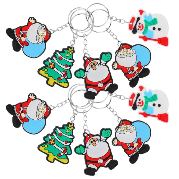 LULULION 30Pcs Christmas Key Ring for Decoration Bag Phone Car and Party Favor