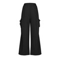 thumbnail image 5 of Lenpel Women's Palazzo Cargo Pants Baggy High Rise Wide Leg Lounge Pants Loose Trendy Streetwear Causal Trousers, 5 of 5